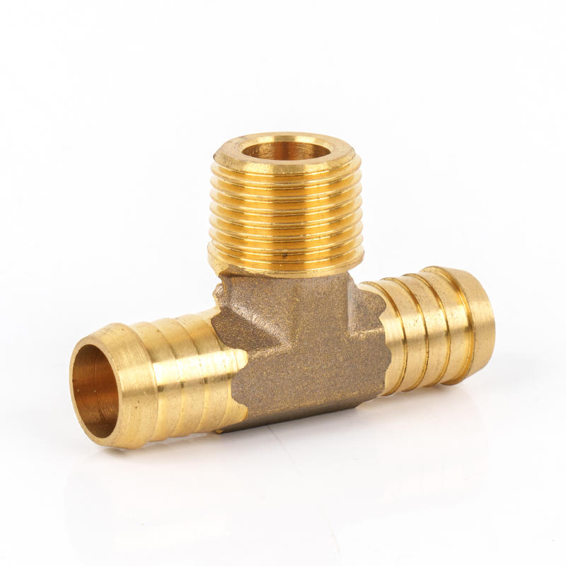 Middle External Threaded Brass Tee Barbed Fittings